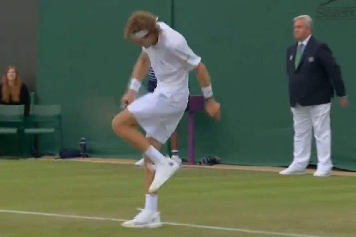 Andrey Rublev was furious with himself during the match