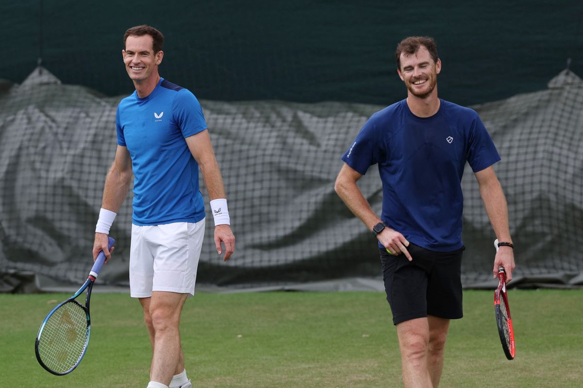 Andy Murray plays in the men's doubles with brother Jamie today
