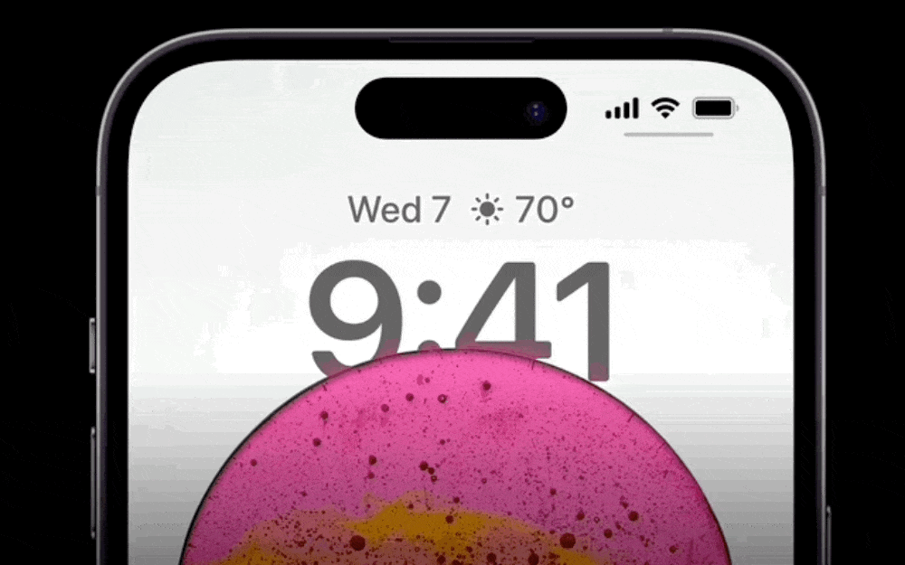 animated gif showing the dynamic island on iphone