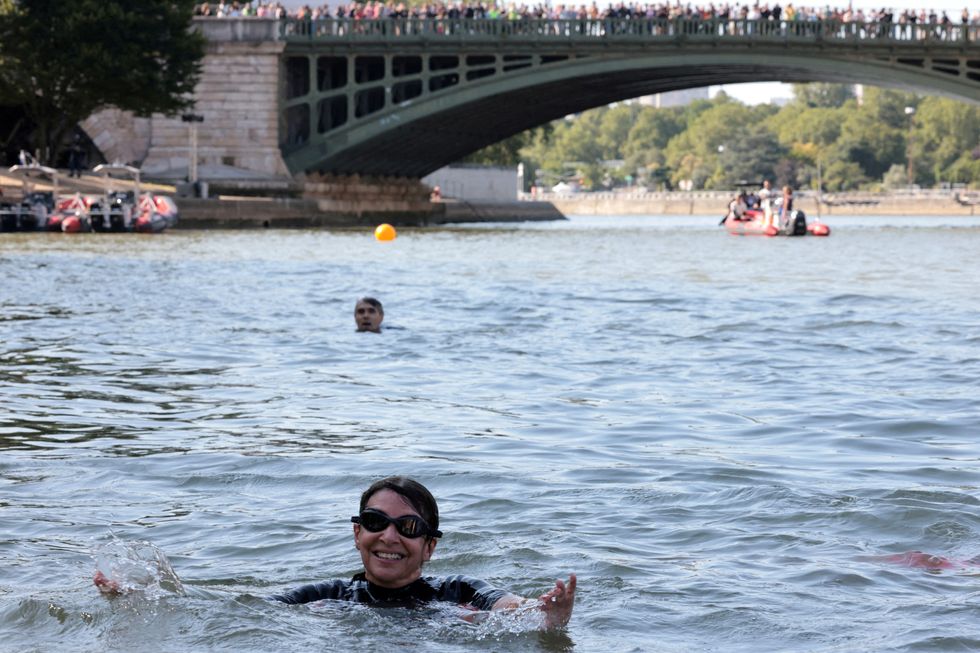 Anne Hidalgo in the Seine