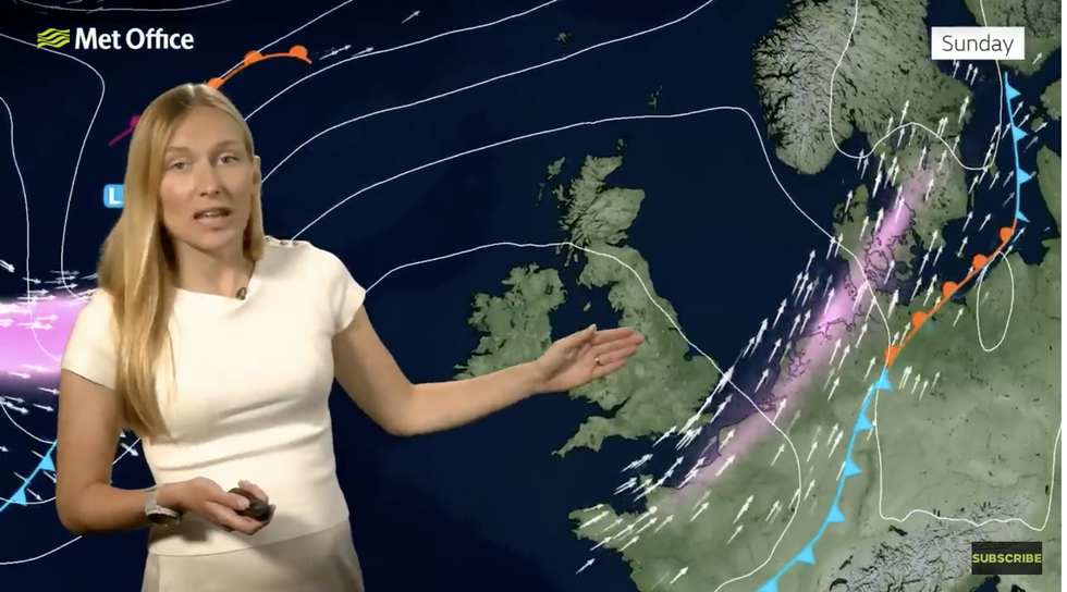 Annie Shuttleworth shows how weather patterns will change by Sunday