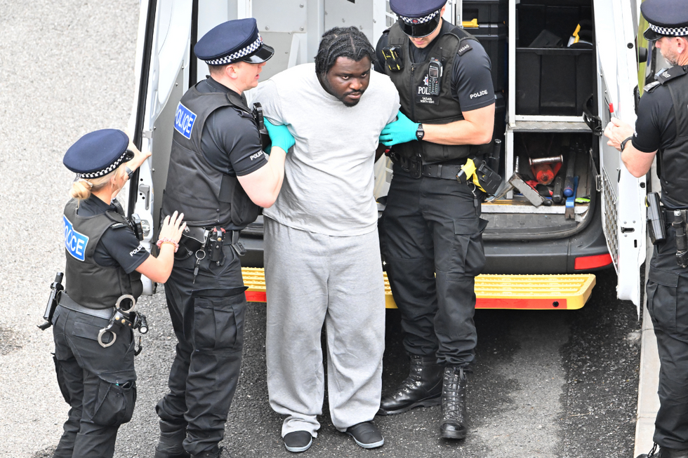 Anthony Esan arrives at Medway Magistrates' Court in Chatham, Kentu200b