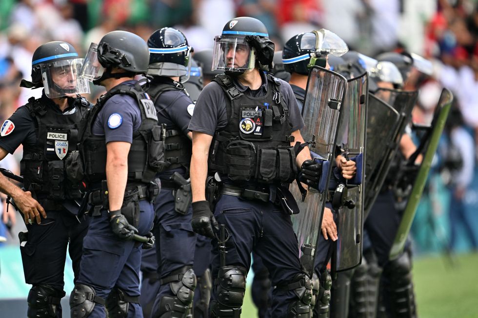 Anti-riot police were deployed at the Argentina and Morocco match