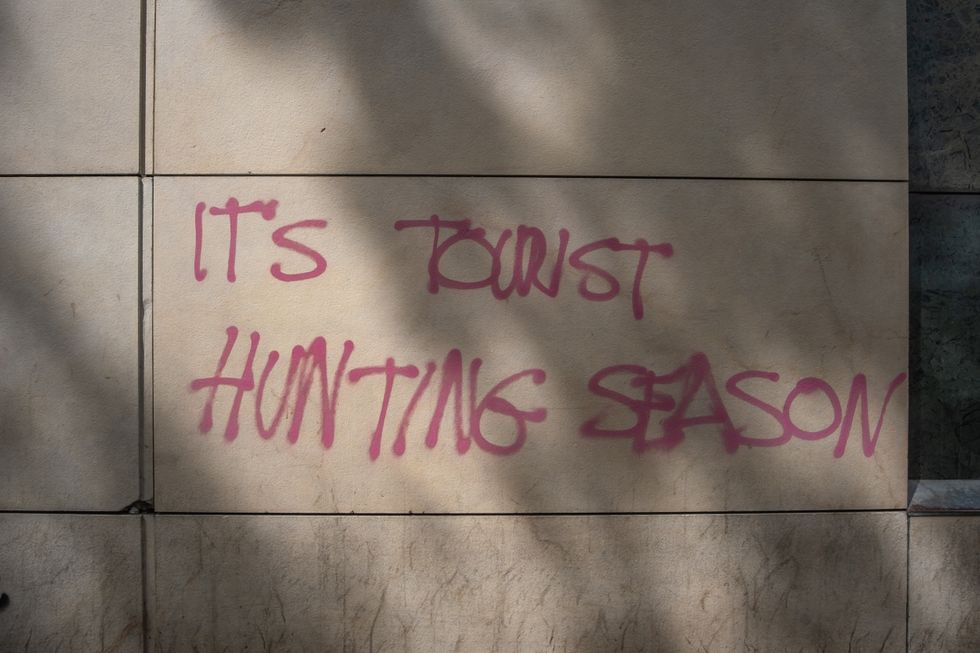 Anti-tourism graffiti (Stock)