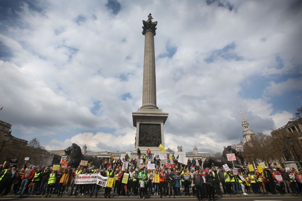 Anti- ULEZ rally at Trafalgar Square