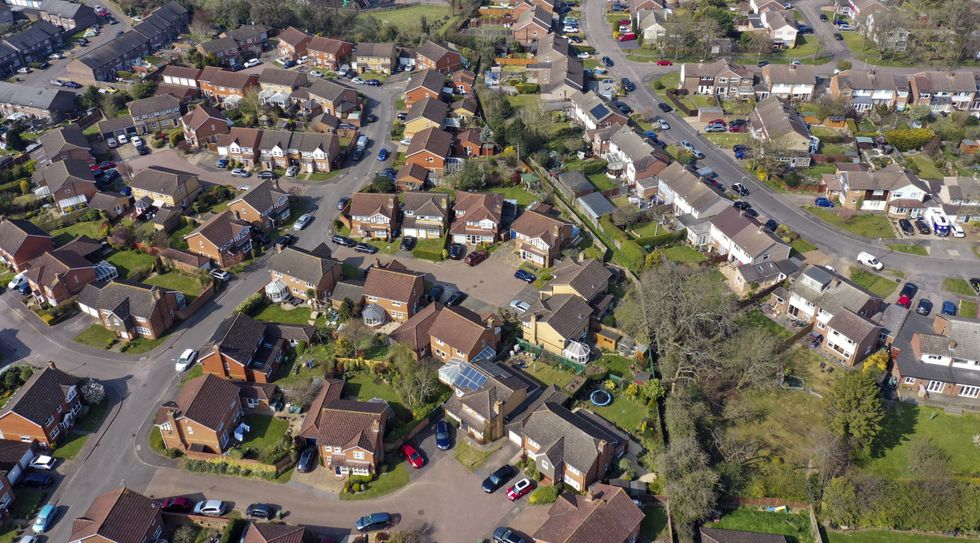 Ariel view of a housing estate in England