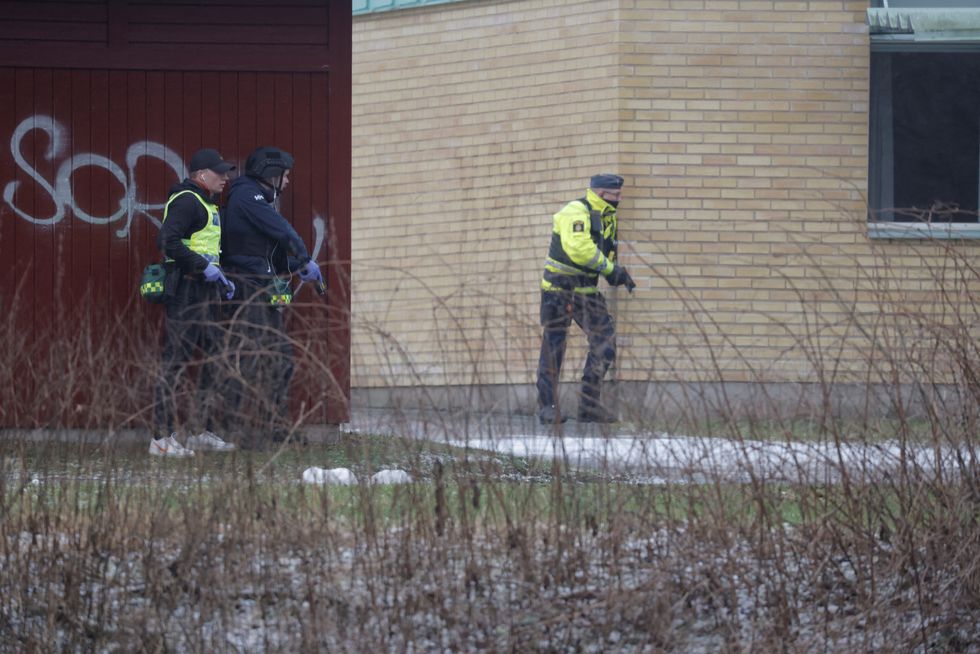 Armed police at Sweden school