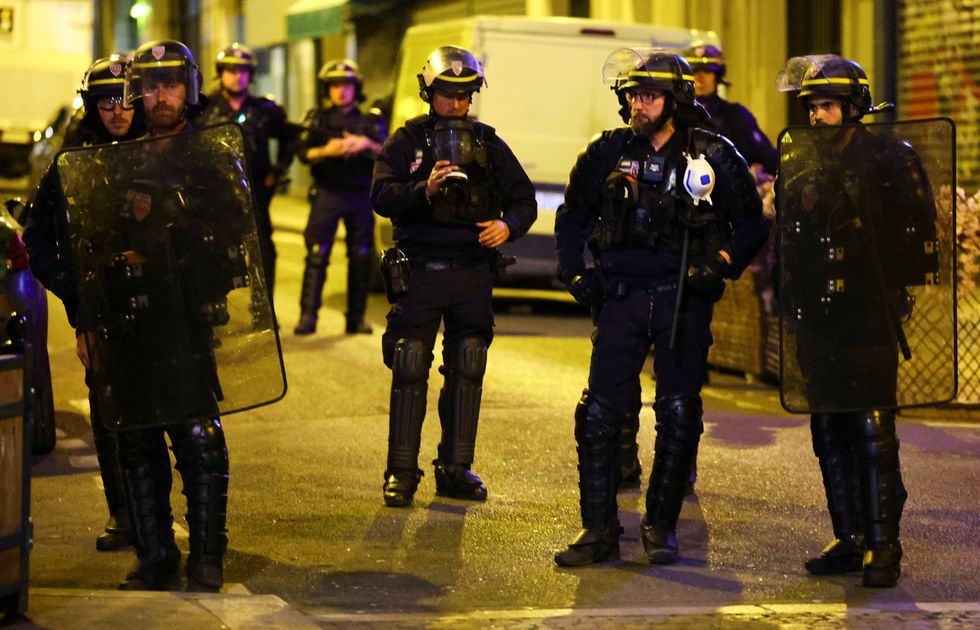 Armoured police in Paris