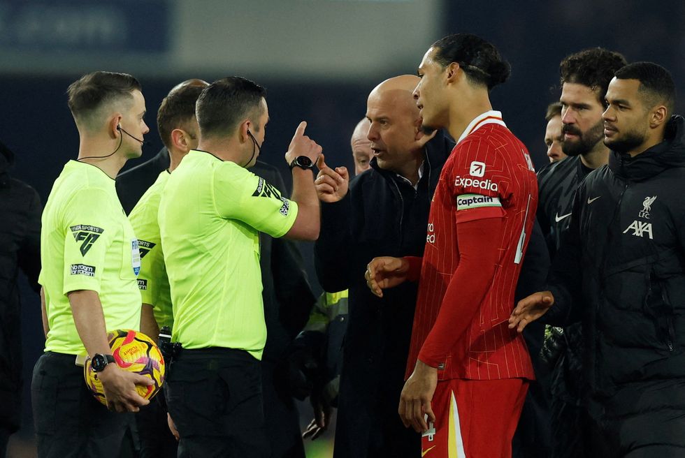 Arne Slot was sent off after the match