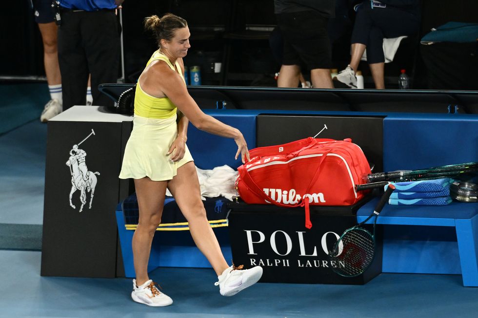 Aryna Sabalenka smashed her racket in anger after losing the final