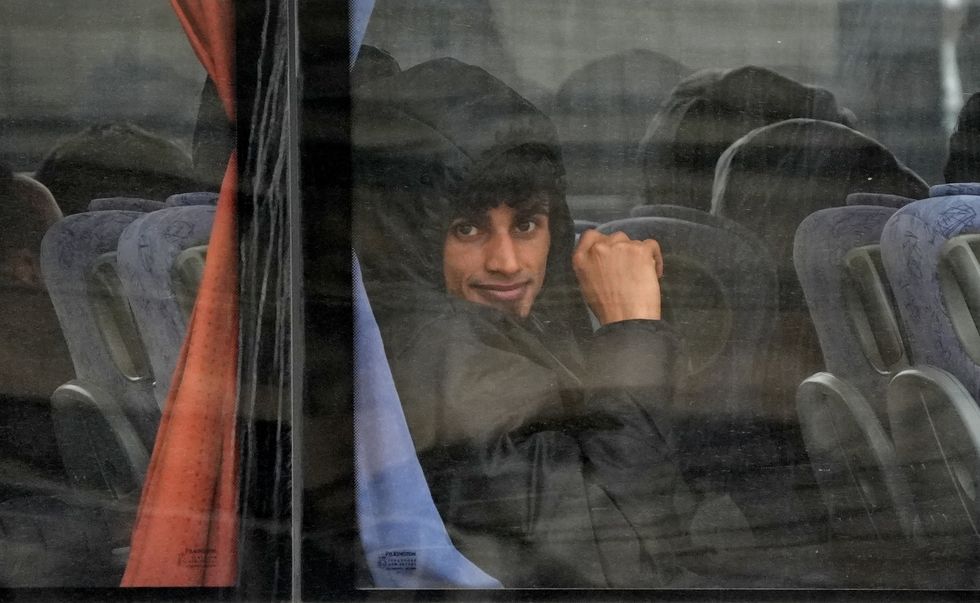 Asylum seeker on bus