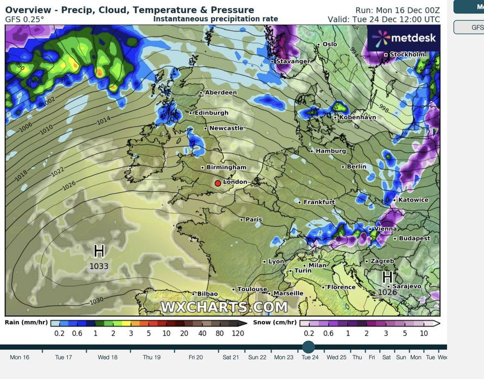 Azores High could dominate UK this Christmas