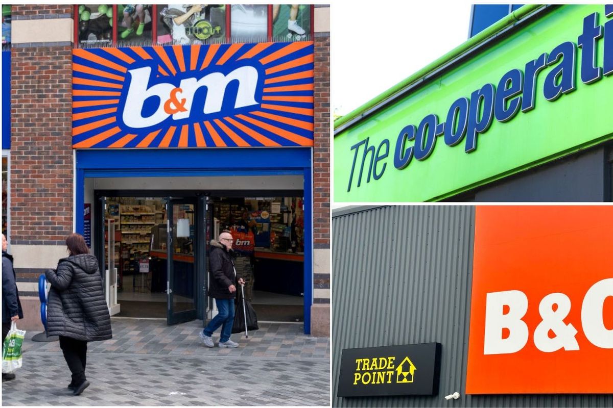 B&M, the Co-Op and B&Q 