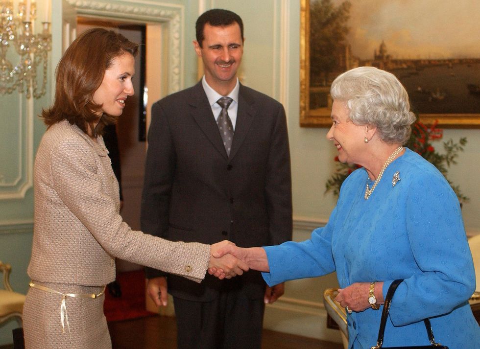 Bashar and Asma al-Assad meeting Queen Elizabeth