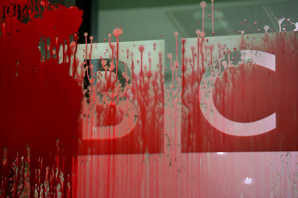 BBC HQ red paint