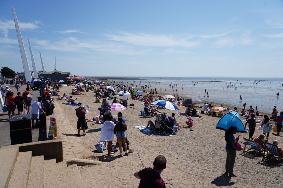 Beachgoers during heatwave