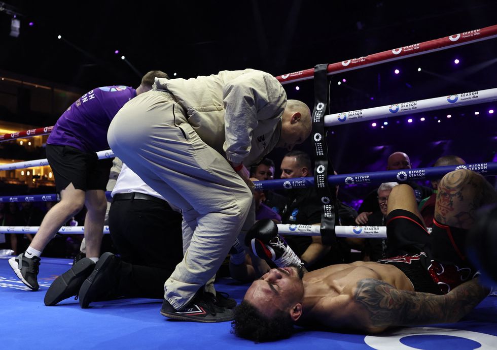 Ben Whittaker and Liam Cameron fell over the top rope in their fight