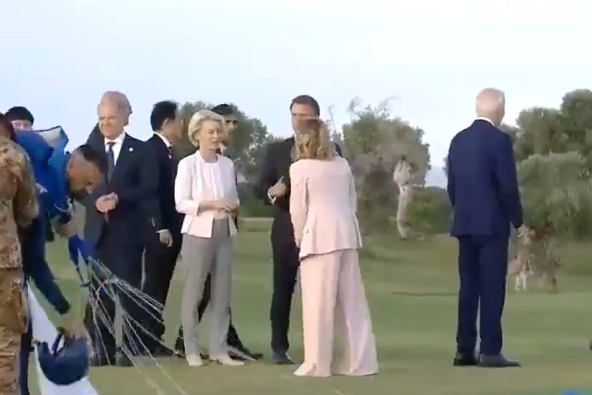 Biden is seen wandering off