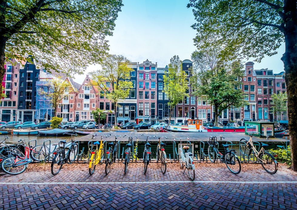 Bikes by the Amstel river, Amsterdam