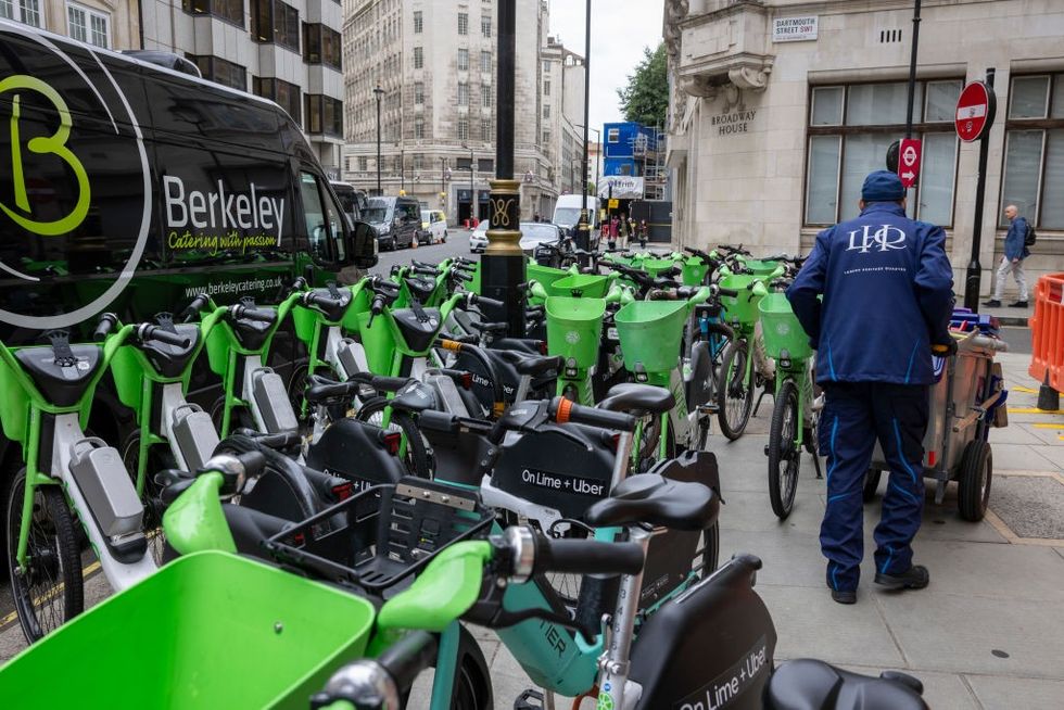 Bikes on pavement