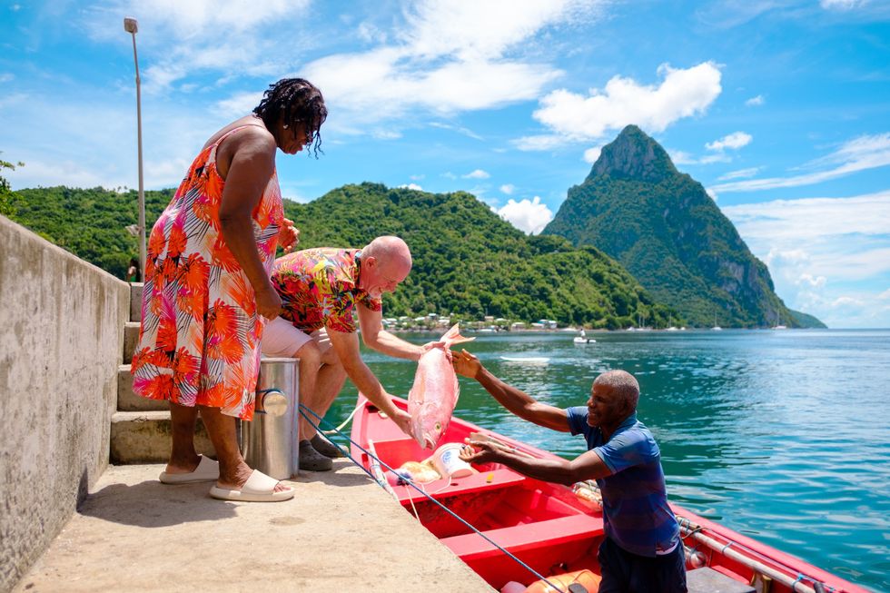 Bill and Cath Mullarkey in St Lucia