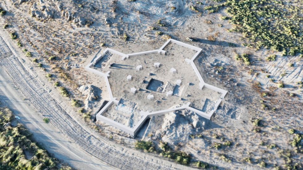 Birds eye image of excavation site in Artaxata