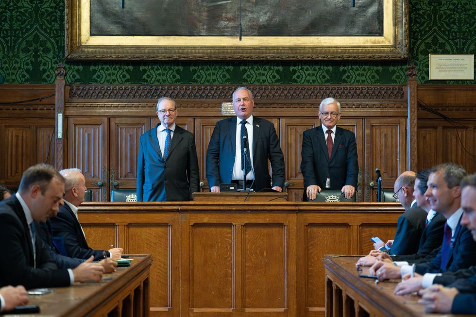 Bob Blackman chairing meeting of 1922 committee