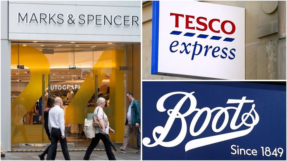 Boots, Tesco and M&S stores 