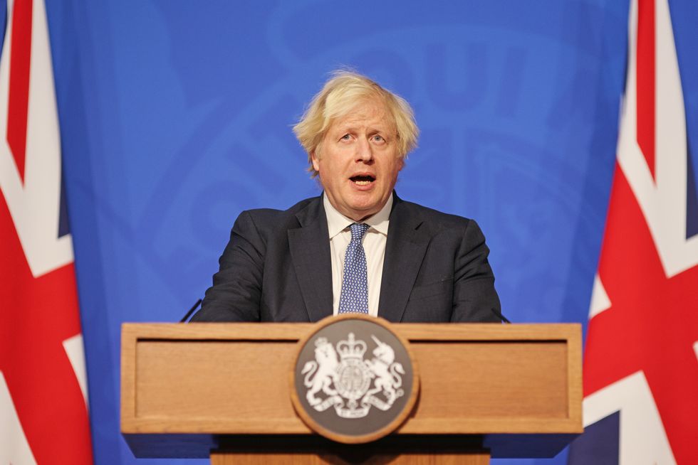 Boris Johnson in the No9 briefing room