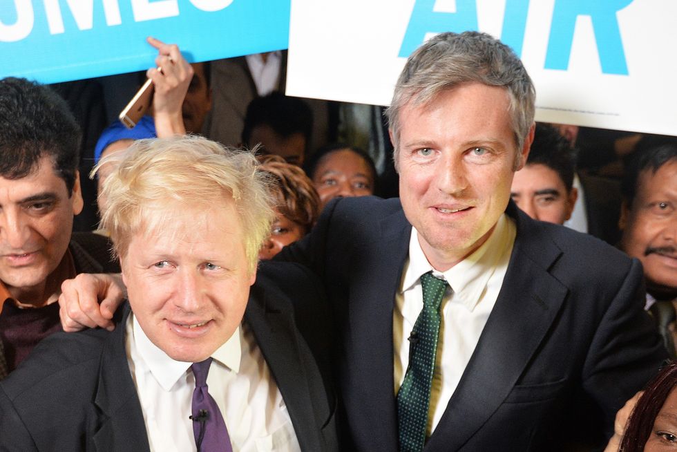 Boris Johnson (left) and Zac Goldsmith (right)