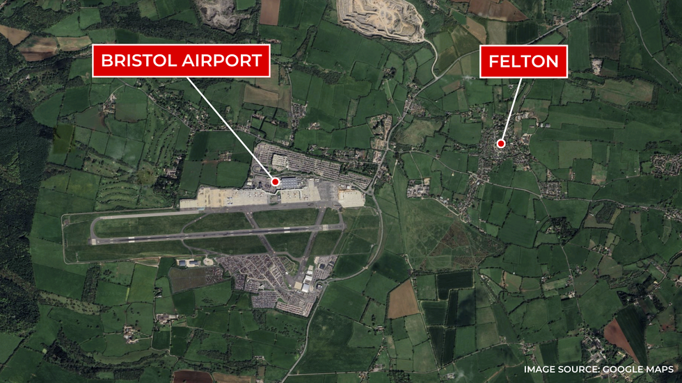 Bristol Airport/Felton map