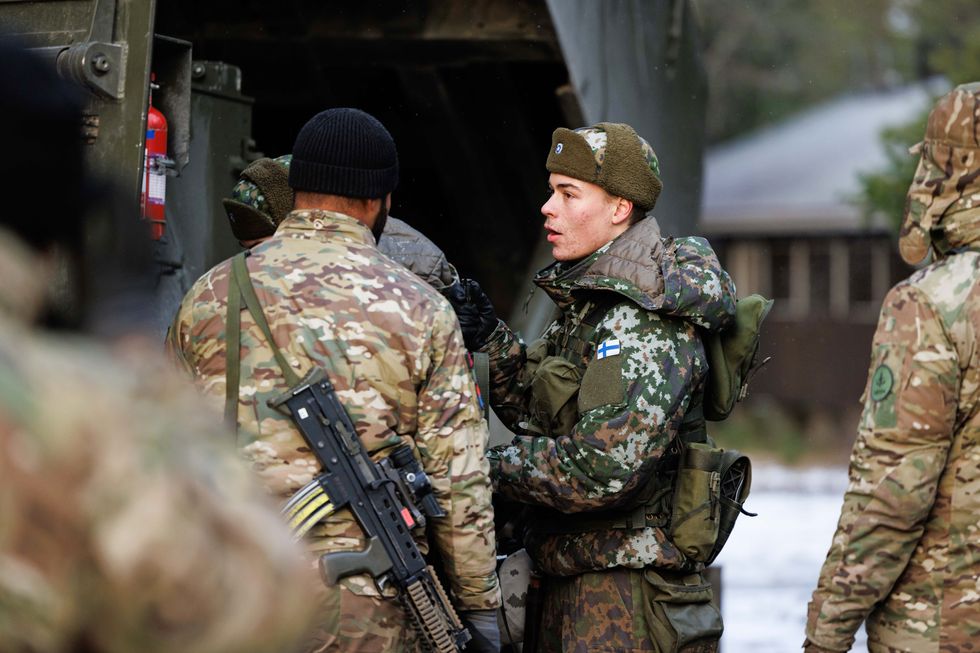 British and Finnish troops during the Nato exercise