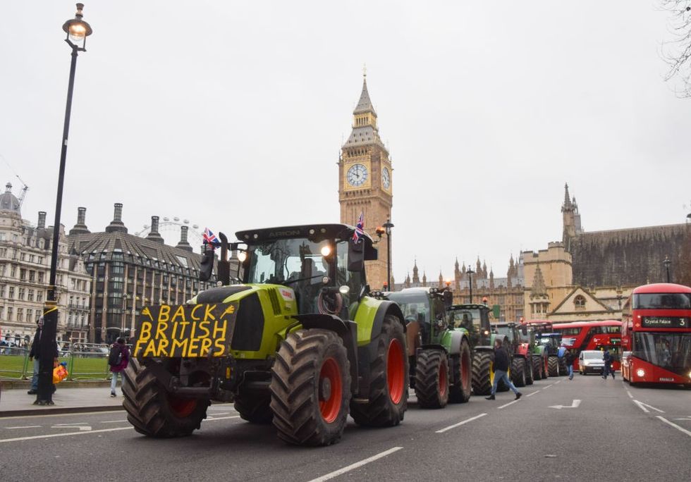 British famers protest