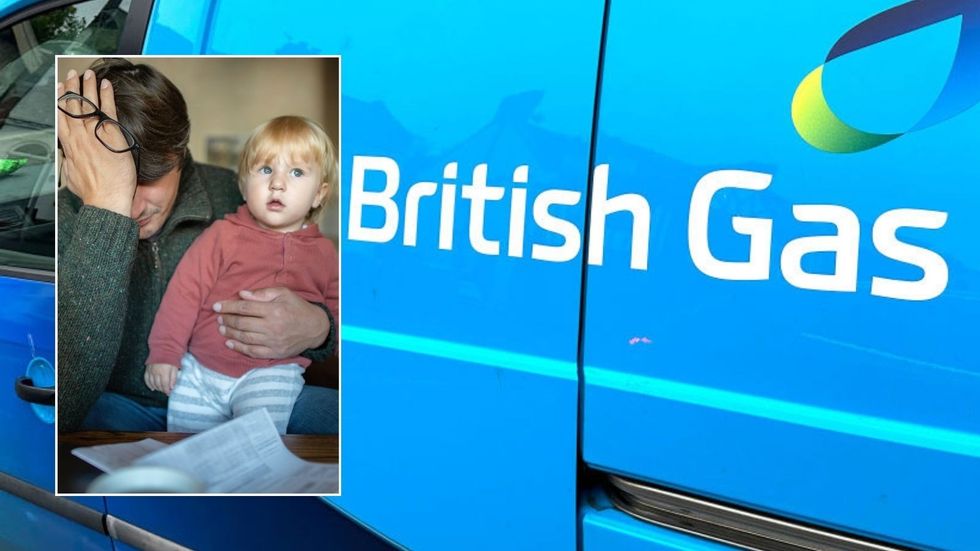 British Gas van and father with son