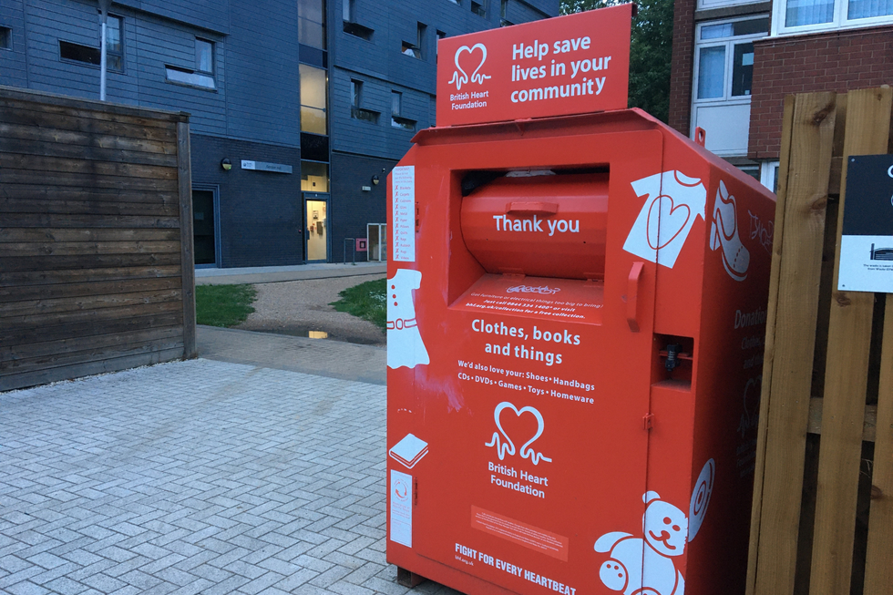 British Heart Foundation clothing bank