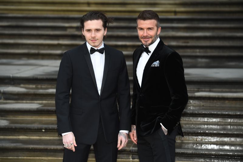 Brooklyn Beckham and David Beckham