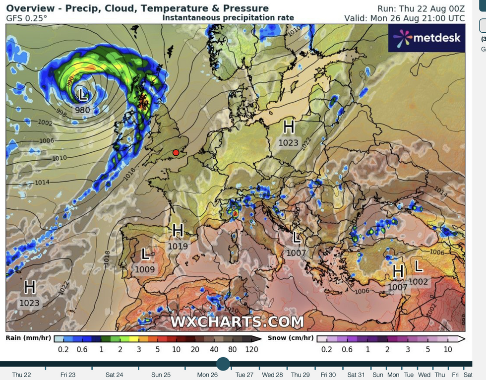 But low pressure swirls to the north