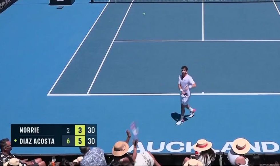 Cameron Norrie threw his racket into the crowd