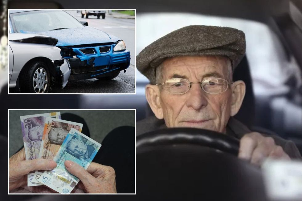 Car crash, UK money and an elderly driver