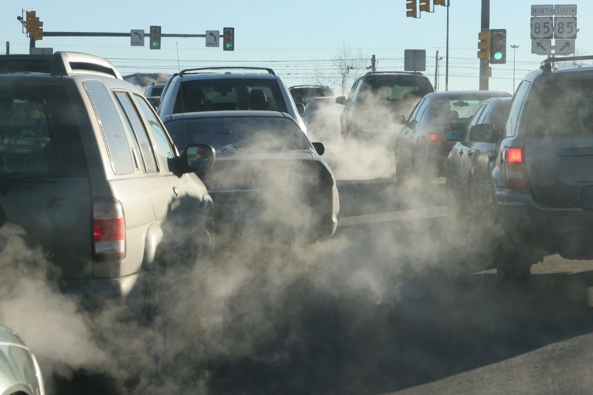 Car emissions while in traffic
