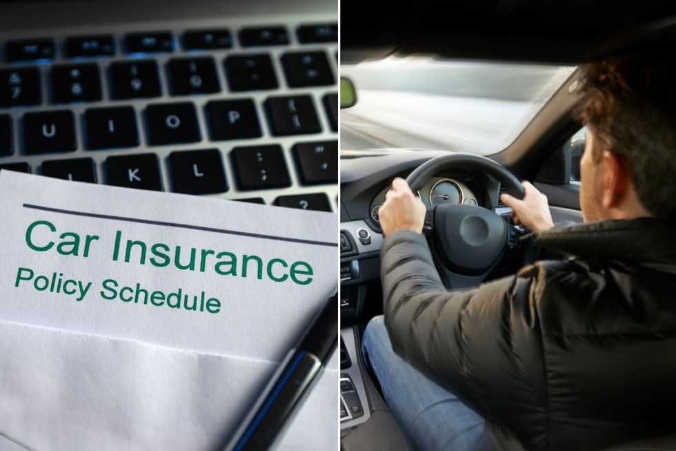 Car insurance and a person driving a car 