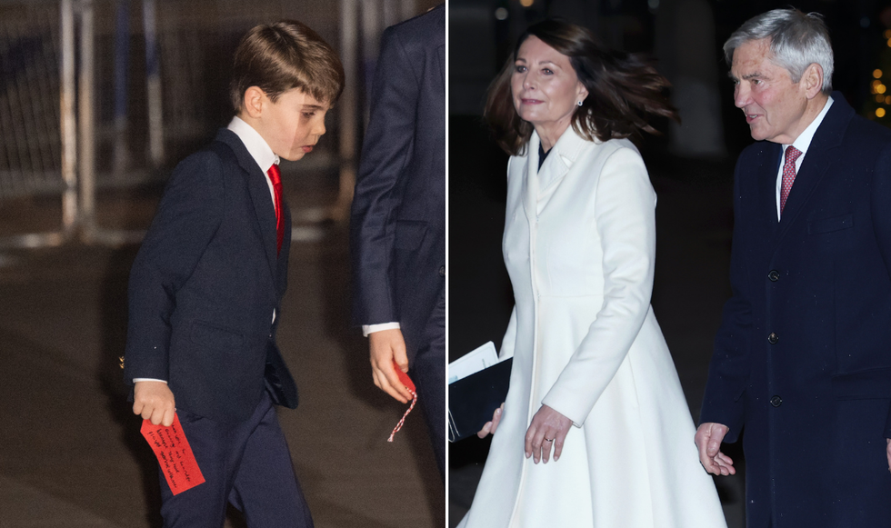 Carole and Michael Middleton and Prince Louis