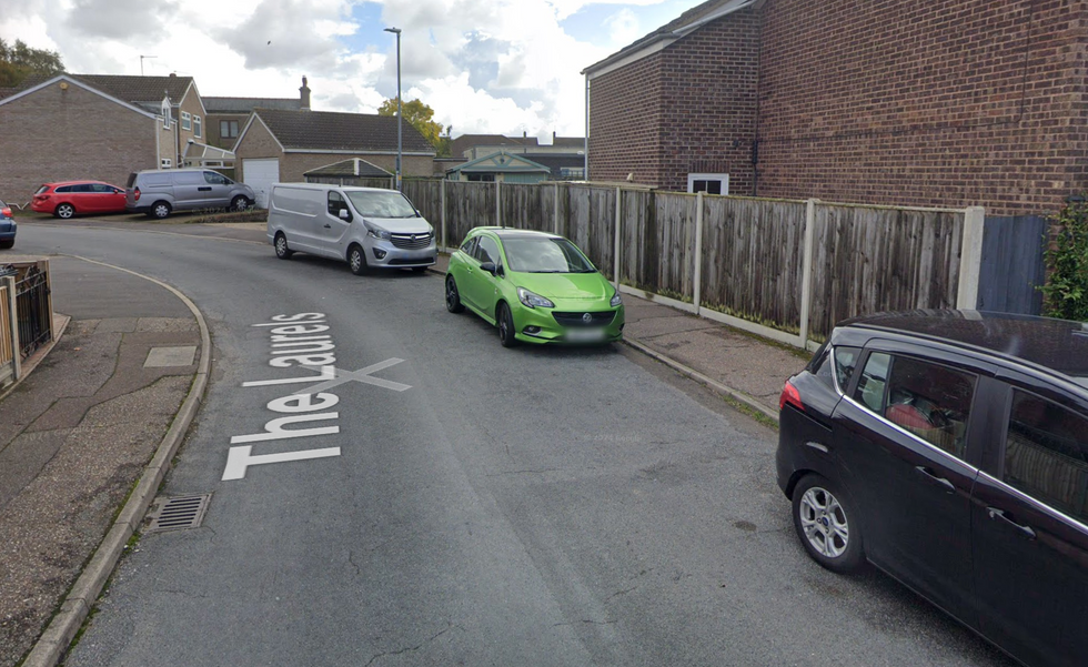 Cars parked on The Laurels, Hopton