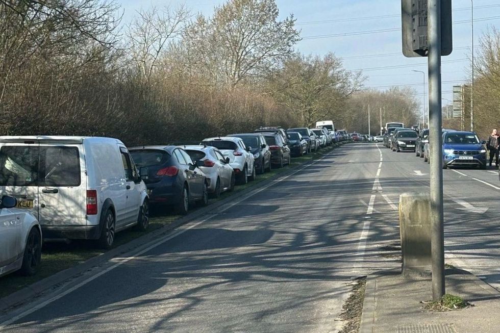 Cars were parked all along Maldon Road