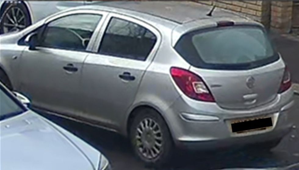 CCTV photo issued by Northamptonshire Police of a Silver Vauxhall Corsa on Brisbane Road, Ilford, which police believe was driven by Pankaj Lamba