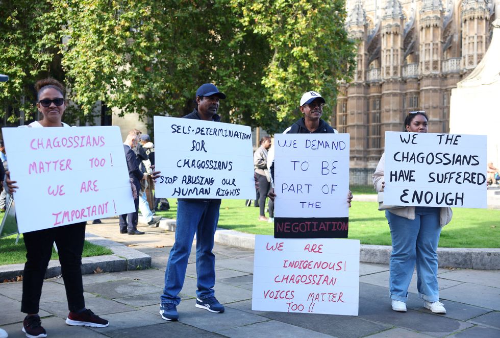 Chagossians protesting