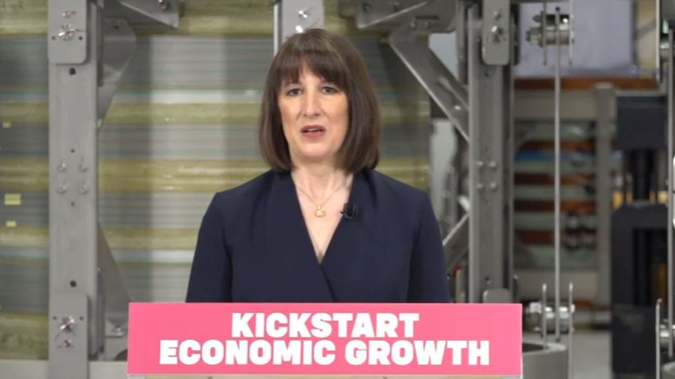 Chancellor Rachel Reeves giving speech in Oxfordshire