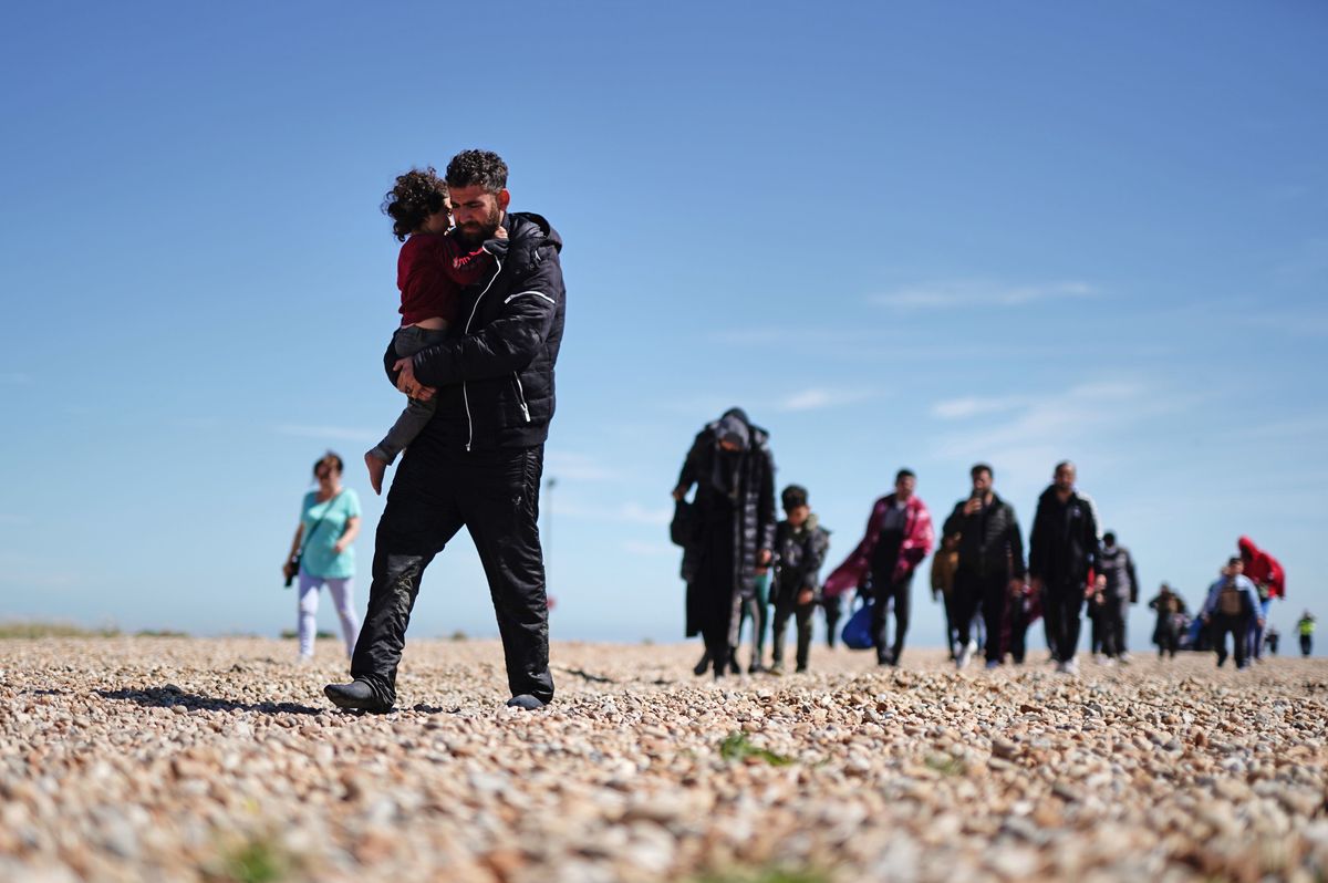 Channel crossing migrants arriving in Kent