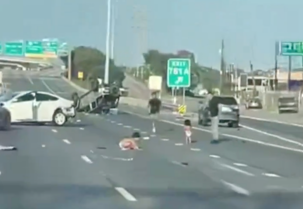 Children on a motorway