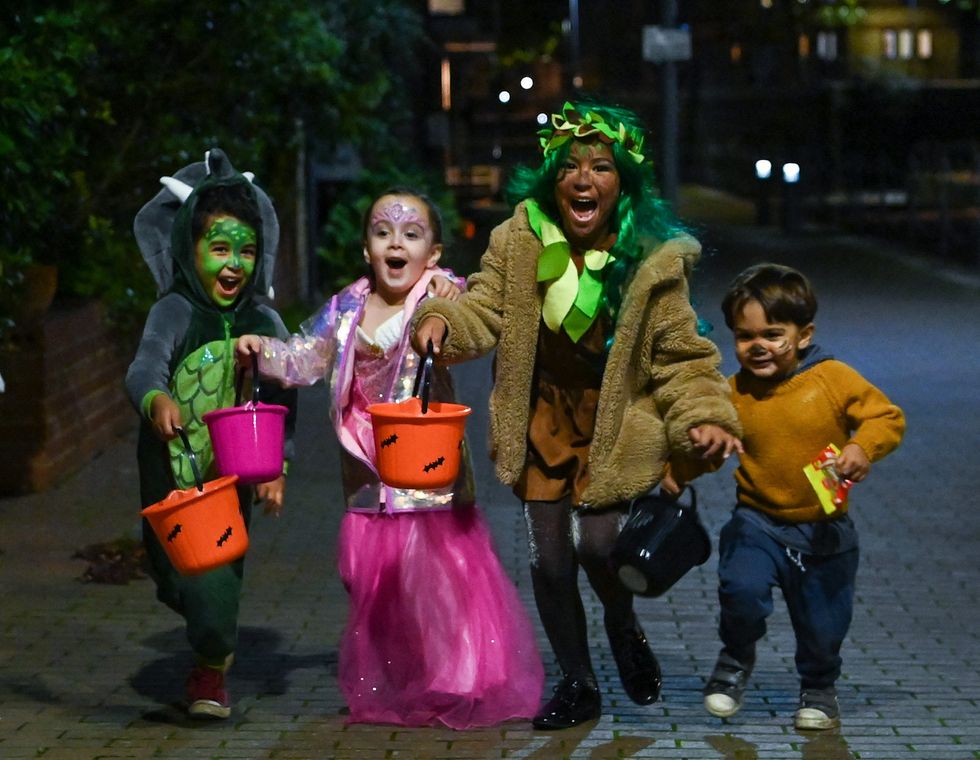 Children out trick or treating